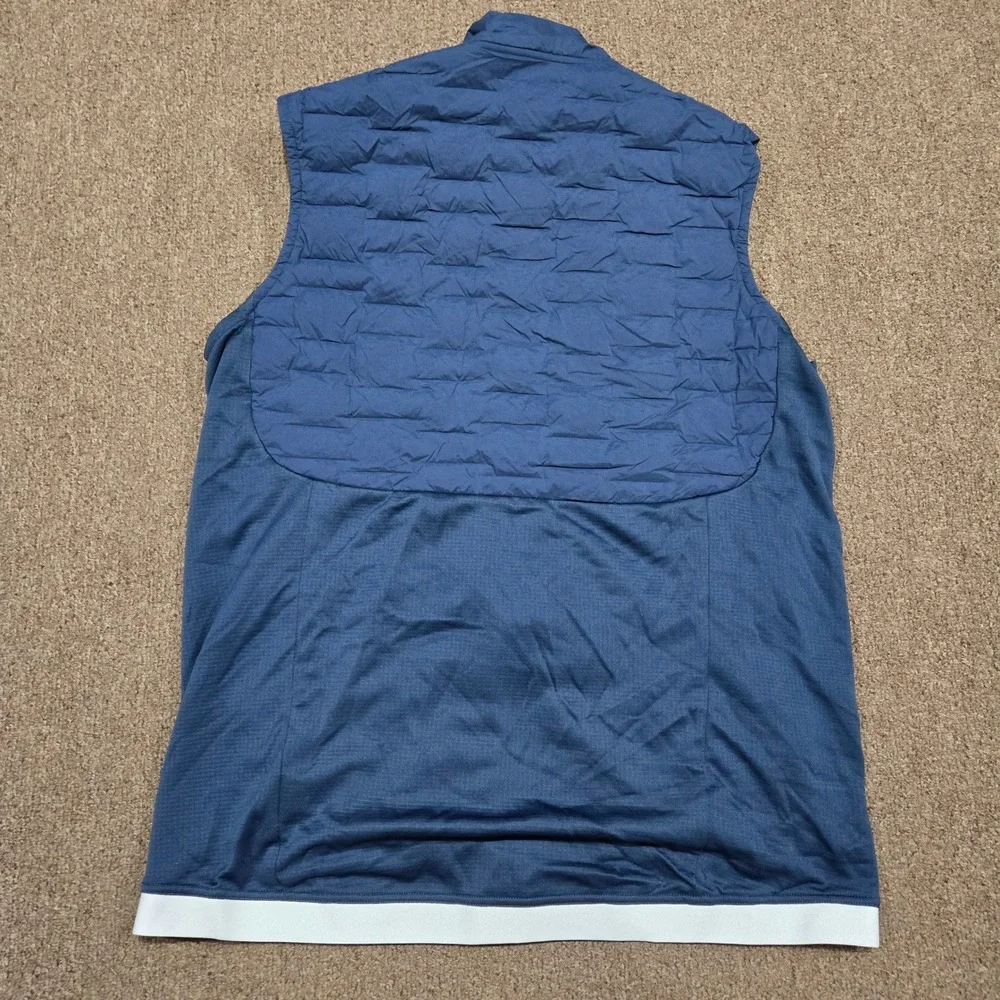 Adidas Puffer Vest Mens M Blue Frostguard Full Zip Quilted‎ Down Insulated Golf